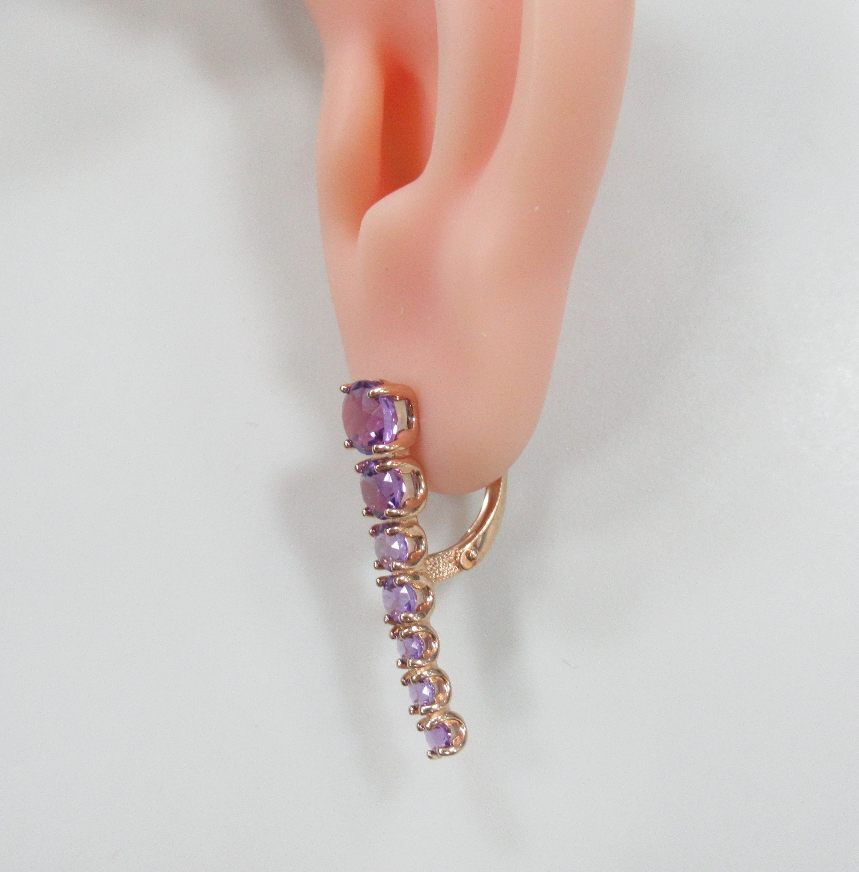 Серебряные серьги с аметистами